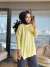 44016 Manşeti Çıtçıtlı Triko Tunik Sarı