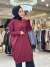 44221 Manşeti Lastikli Triko Tunik Bordo