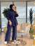 73071 Beli Bağcık Ve Parçalı Fermuarlı Takım Lacivert 