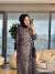 26212 Elmas Leopar Elbise Siyah Kahve