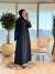 2613 Çift Kollu Taşlı Pardesü Siyah 