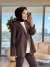 7688 Oversize Yırtmaçlı Ceket Kahve