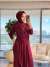 HWN6274 Beyza Şalvarlı Takım Bordo 