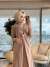 1515 Asil Pelerinli Tokalı Sandy Elbise Bej 