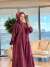 32528 Kendinden Desenli Elbise Bordo