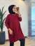 0723 Geniş Çizgili Tunik Bordo 