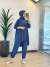 4197 Tokyo Şalvar Takım İndigo 