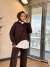 2675 Viskon Cep Taşlı Pantolonlu Takım Kahve