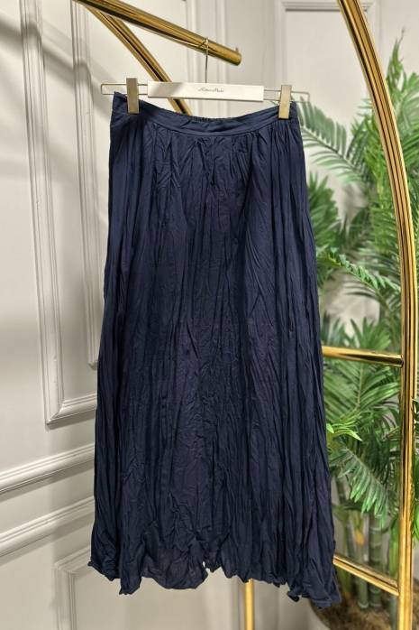 27014 Kırışık Etek Lacivert