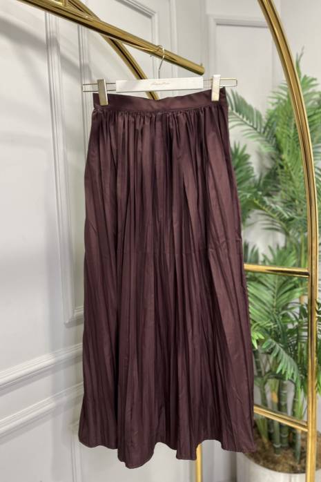 35138 Kırışık Etek Bordo