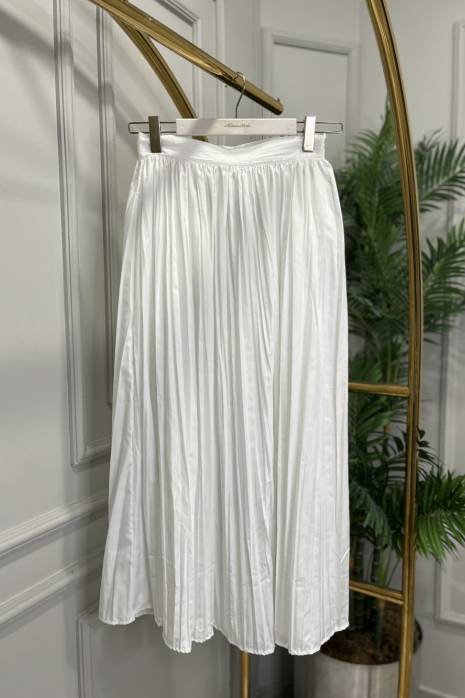 35138 Kırışık Etek Ekru