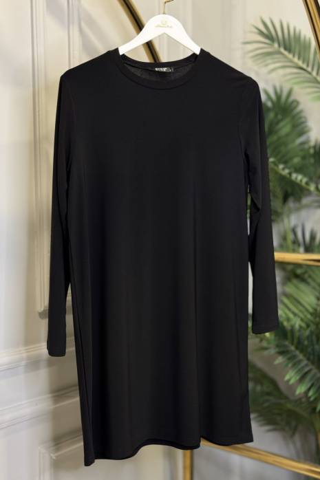 3945 Uzun Kol Orta Boy Bluz Siyah