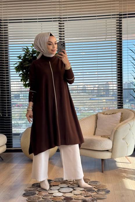 5865 Sırma Triko Panço Kahve