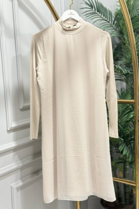 777 Önü Şifonlu Uzun Kollu Bluz Bej