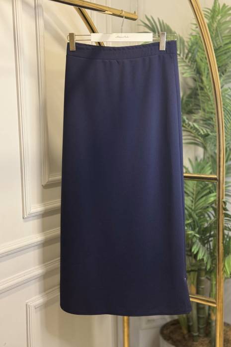 792 Krep Lastikli Kalem Etek Lacivert